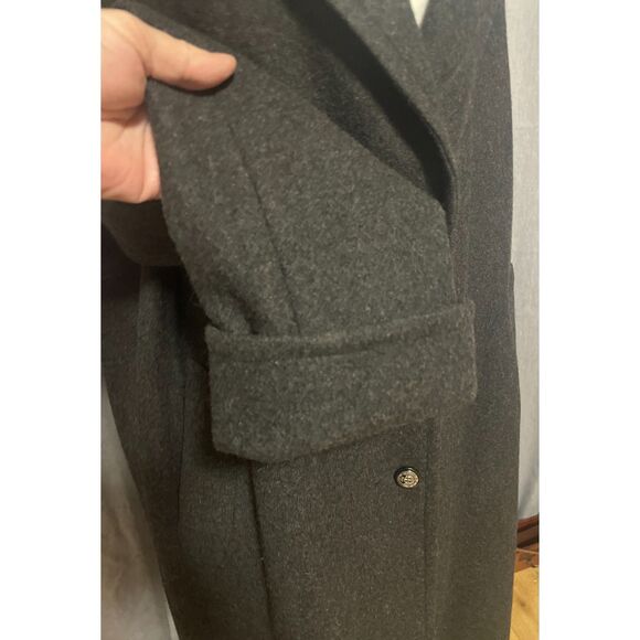 Vintage Jofeld Forstmann Wool Blend Coat Size 16 Long Black 80s Classic - Picture 7 of 16
